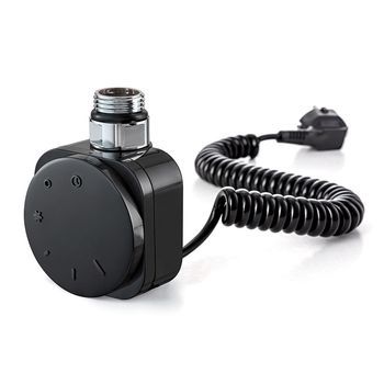 Kibath Temostato Con Resistencia Secatoallas Redondo De 600w Acabado Negro Mate Fabricado En Abs