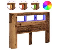 vidaxl cabecero con led madera ingenieria envejecida 140x185x1035 cm