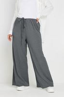 yours pantalones grises anchos con cordon mujer curvy y tallas grandes yours