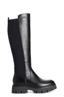 bota en piel y lycra black