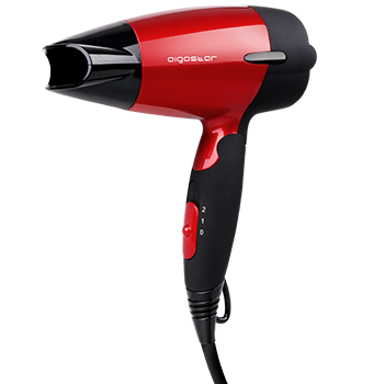 Aigostar Linda 32MBB - Secador de Pelo 1500W, Plegable, Portátil, Doble voltaje, Dispone de 2 Velocidades, Protección Contra el Sobrecalentamiento.