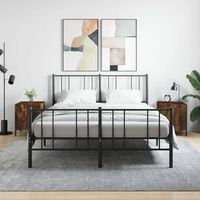 mesitas de noche 2 uds - mueble para dormitorio - madera de ingenieria - roble ahumado 40x40x50cm