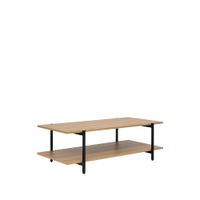 mesa de centro fija efecto madera natural 120 cm x 40 cm