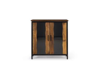 Aparador de madera de mango y metal negro