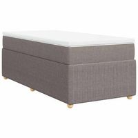 cama individual  cama de adulto  cama box spring con colchon tela gris taupe 100x200 cm