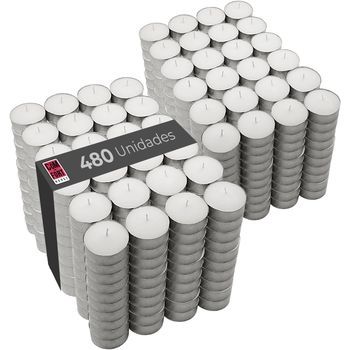 Com-fort House- Velas Blancas | Pack Velas De 480 Unidades | Velas De Té Calientaplatos | Tealight | 9 Horas De Duración | Velas Decorativas Sin Perfume |