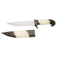 daga aguila romana s0209s pomo cabeza de aguila de color niquel empunadura y vaina color marfil largo total 21 cm con la hoja de acero