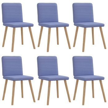 Sillas De Comedor 6 Uds Tela Azul Jeans Vidaxl