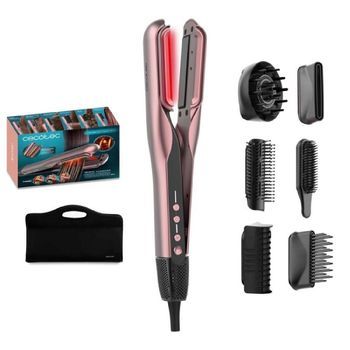 Plancha De Pelo Con Aire Y Placas Vibratorias Airlisse 6in1 Itwerk Black. 1000w, 112000rpm, Doble Placa Calefactora Cecotec