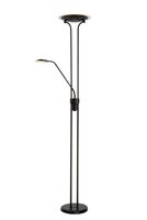 lampara de pie con luz de lectura en metal negro 180cm
