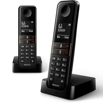 Philips D4702B/34 Teléfono Inalámbrico Duo Negro