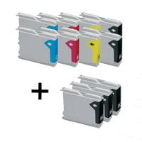 compatible multipack brother mfc-3360c printer ink cartridges 11 pack -lc1000bk