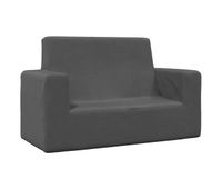 sofa infantil - sofa para ninos de 2 plazas de felpa suave gris antracita