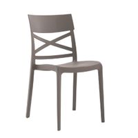 conjunto de 6 sillas de resina para interior o exterior gris tortola