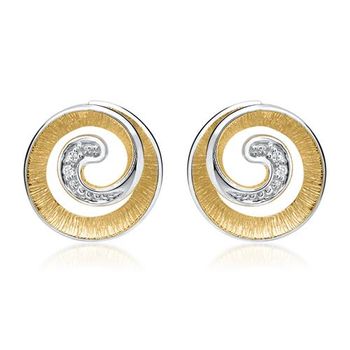Pendientes 14 quilates oro blanco 4 diamantes 0,016 ct.