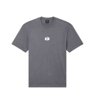 A|X Armani Exchange para hombre. XM002509AF10358U8144 Camiseta logo gris (XXL), Casual, Algodón, Manga corta