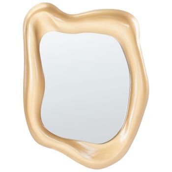 Espejo De Pared Mdf Con Forma Irregular Accesorios Decorativos 77 X 59 Cm Dorado Santec