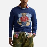 polo ralph lauren surfer bear cotton knit jumper - l