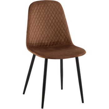Clp Silla De Comedor Giverny En Tela O Terciopelo Marrón 54x44x88 Cm