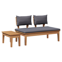 juego de banco de jardin de 2 uds de madera solida de teak cfw275605