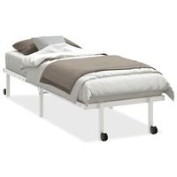 cama individual  cama para adultos  estructura de cama sin colchon plegable blanco acero 75x190 cm