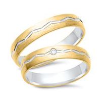 alianzas 18 quilates oro blanco amarillo con diamante