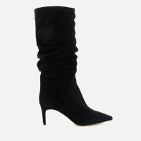 dune womens slouch faux suede heeled boots - uk 8
