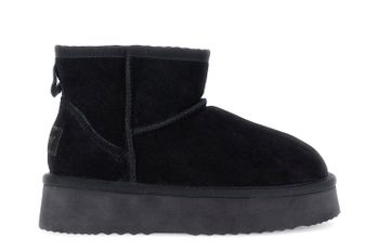 botines de ante con suela alta black 39
