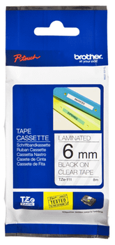 Tape/6mm black on clear