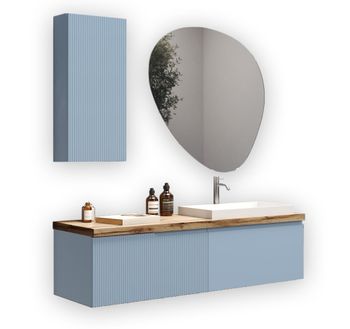 Mueble de baño 6 piezas en mdf azul tiffany