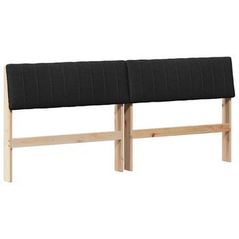 Cabecero Tapizado Negro 180 Cm Madera De Pino Macizo Vidaxl