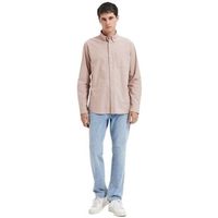 selected camisa manga larga noos regrick oxford shirt - shadow gray para hombre