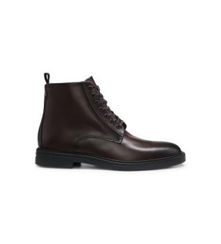 BOSS para hombre. 50573364 Botines de Piel Calev marrón (45), Plano, Cordones, Casual