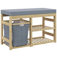 banco zapatero 69x30x45 cm madera natural