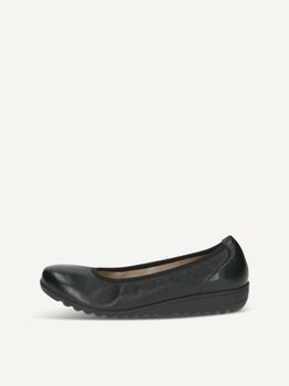 CAPRICE Ballerina, black, made of Leather with Wedge heel, Size 36