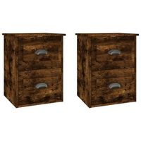 mesita de noche de pared 2 uds color roble ahumado 415x36x53cm vidaxl