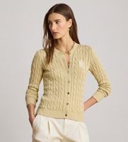 lauren ralph lauren para mujer 200p14040501 cardigan de algodon en punto de ochos beige s casual manga larga