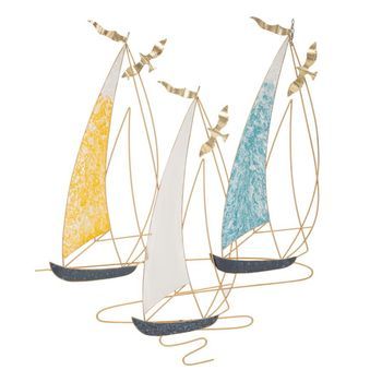 Panel Decorativo Vela 3d De Metal Multicolor 78,7x3,8x97,8 Cm