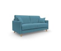 edgar sofa cama convertible en tela felis impermeable 160 cm mat 120x197 azul claro