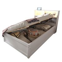 cama individual 90x200 con almacenaje hidraulico y led cama de madera maciza blanca