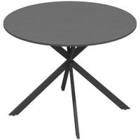 homcom mesa de comedor redonda para 4 personas mesa de cocina estilo industrial con patas de acero para comedor cocina negro   aosom espana