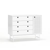 comoda 4 cajones 1 puerta blanca