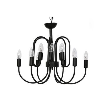 Lampara Techo Metal 54x54x46 12 Brazos Negro