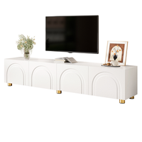 mueble de tv - mueble para salon - mdf y pb - blanco 180x35x40cm