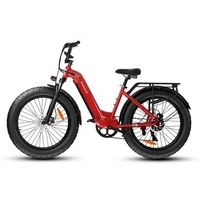 bicicleta electrica bodywel d9 bateria panasonic de 48v 15ah motor bafang de 250w fat bike de 26r roja