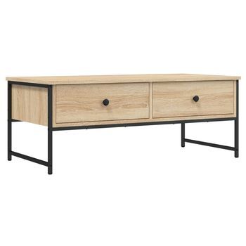 Mesa De Café - Mesa De Centro Madera De Ingeniería Roble Sonoma 101x49x39,5 Cm