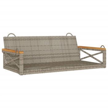Banco Columpio | Banco De Jardín De Ratán Sintético Gris 109x62x40 Cm