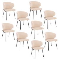 silla de comedor de terciopelo amara - lote de 9 beige