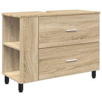 unidad de tocador de bano roble sonoma 80 x 35 x 60 cm vidaxl