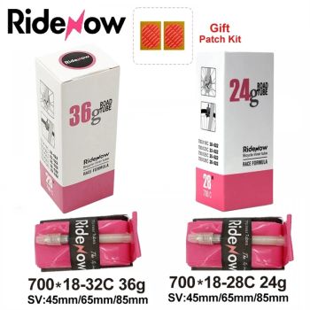 Tubo interior de bicicleta Ridenow 700C X 18 25 28 32 MTB bicicleta TPU neumático válvula francesa longitud 45/65/85mm 28 ''tubo interior súper ligero